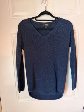 a.n.a Women's V-Neck Sweater in Navy Blue